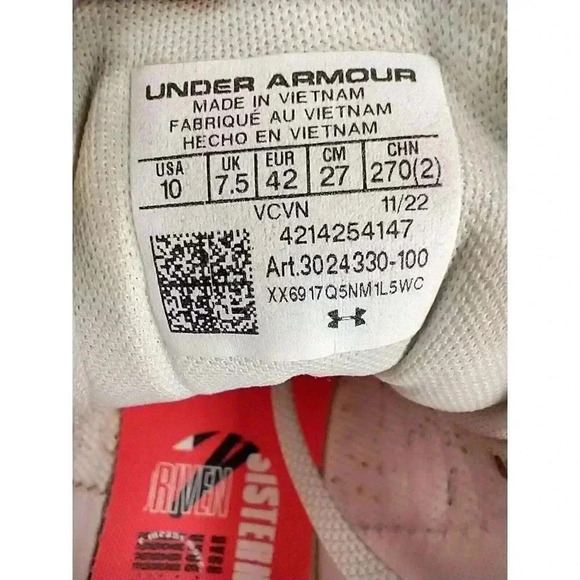 Under Armour Women's 10 Softball Shoe Cleats UA Glyde MT Charged White - Picture 10 of 11